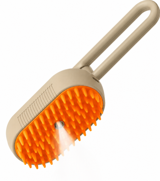 Fresh Brush steam grooming brush removing loose pet fur